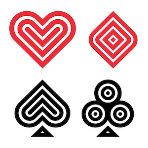 Card Suits SVG Bundle, Casino Lucky Vector Clipart