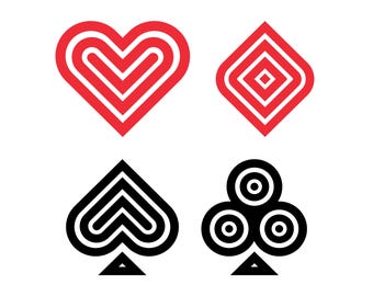 Card Suits SVG Bundle, Casino Lucky Vector Clipart