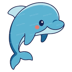 Cute Baby Dolphin SVG, Cartoon Animal PNG, Shirt Clipart