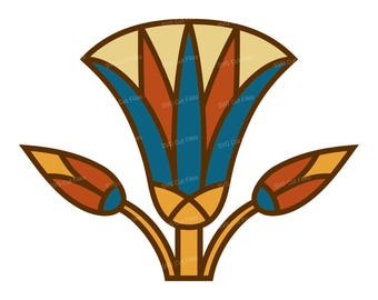 Egyptian Lotus Flower SVG, Ancient Egypt Tattoo PNG Clipart