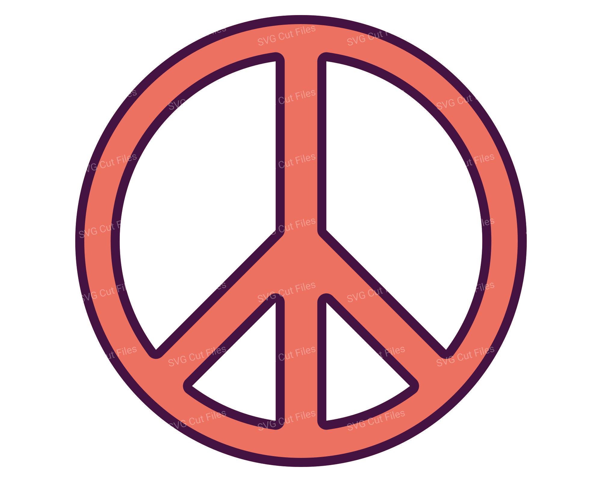 Peace Sign SVG, Hippie Style Files for Cricut, Positive PNG - Etsy