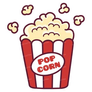 Popcorn Logo SVG, Movie Night PNG File