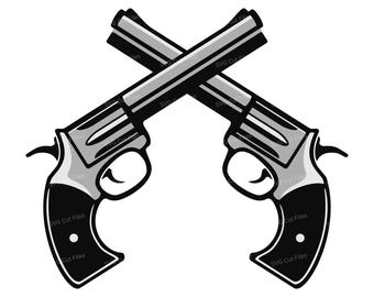 Crossed Handguns SVG, Revolvers PNG Clipart, Western Shirt Design