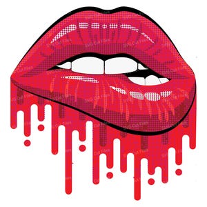Red Glitter Lips SVG, Sexy Biting Lips Bundle, PNG Files Cricut
