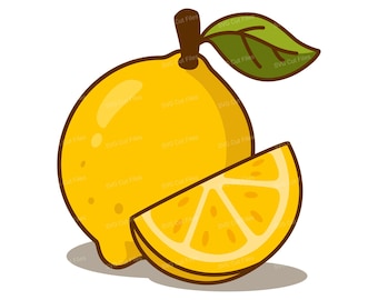 Lemon Slice SVG, Summer Lemonade Clipart, Fruit Wedge PNG Sticker