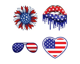 American Flag SVG Bundle, Patriotic SVG Bundle, USA Flag, 4th of July, Independence Day, Cricut, Silhouette Cut Files