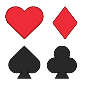 Card Suits SVG Bundle, Poker Casino Vector Clipart