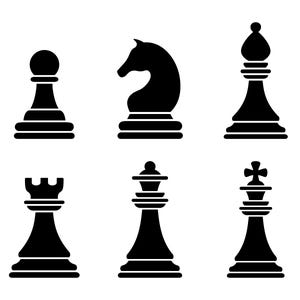 Ensemble de pièce d&#39;échecs SVG, jeu d&#39;échecs vectoriel PNG, conception de T-shirt cadeau