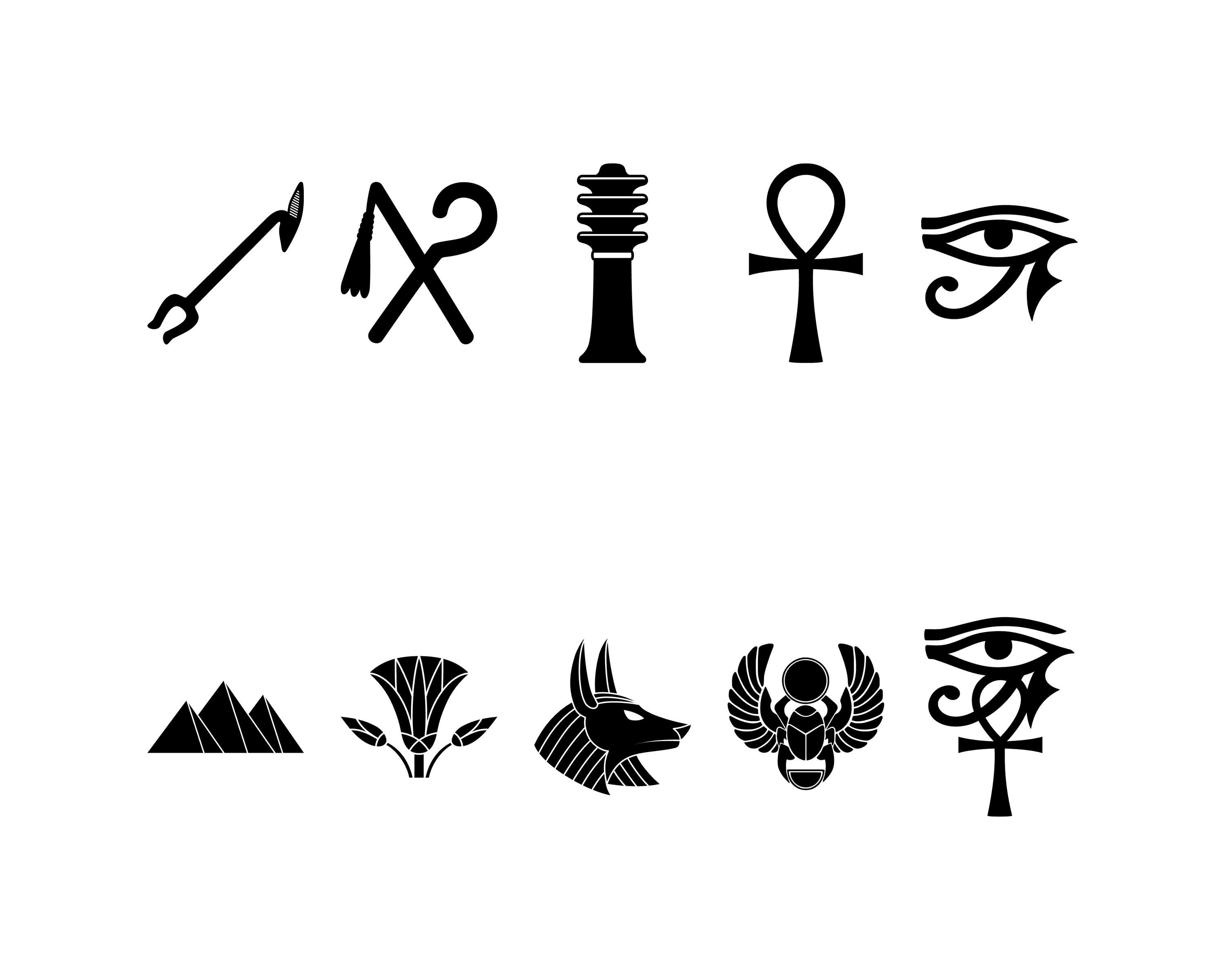 Egyptian SVG Bundle, Ancient Egypt PNG, Tattoo PNG Clipart, Files for ...