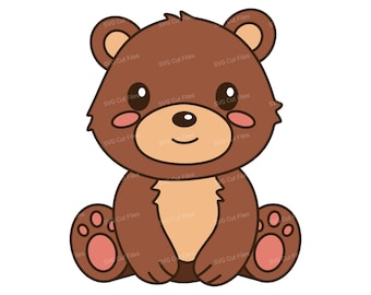 Cute Baby Bear SVG, Cartoon Teddy Bear PNG, Animal Shirt Clipart