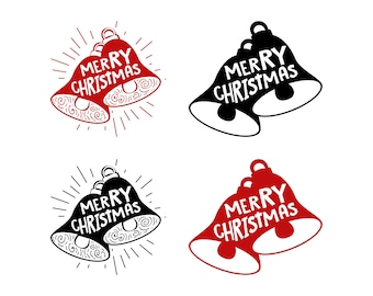 Christmas Bell Silhouette SVG, Jingle Bells Xmas PNG Clipart, Cozy Winter Illustrations, Winter Vibes