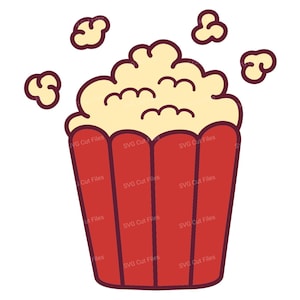 Popcorn SVG File, Popcorn Box Clipart, Movie Night PNG