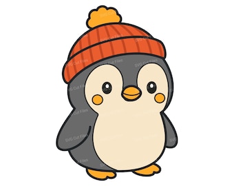 Cute Baby Penguin SVG, Cartoon Animal PNG, Kids Shirt Clipart