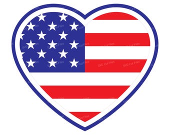 USA Heart SVG, American Flag PNG, 4th July Patriotic Shirt Design, Independence Day, Cricut, Sublimation