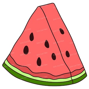 Watermelon Slice SVG, Cartoon Watermelon Clipart, Summer PNG T-Shirt