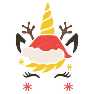 Reindeer Unicorn SVG Bundle, Christmas Unicorn Vector Clipart T-shirt