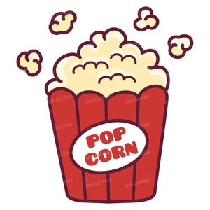 Popcorn SVG File, Cinema PNG Clipart, Movie Box