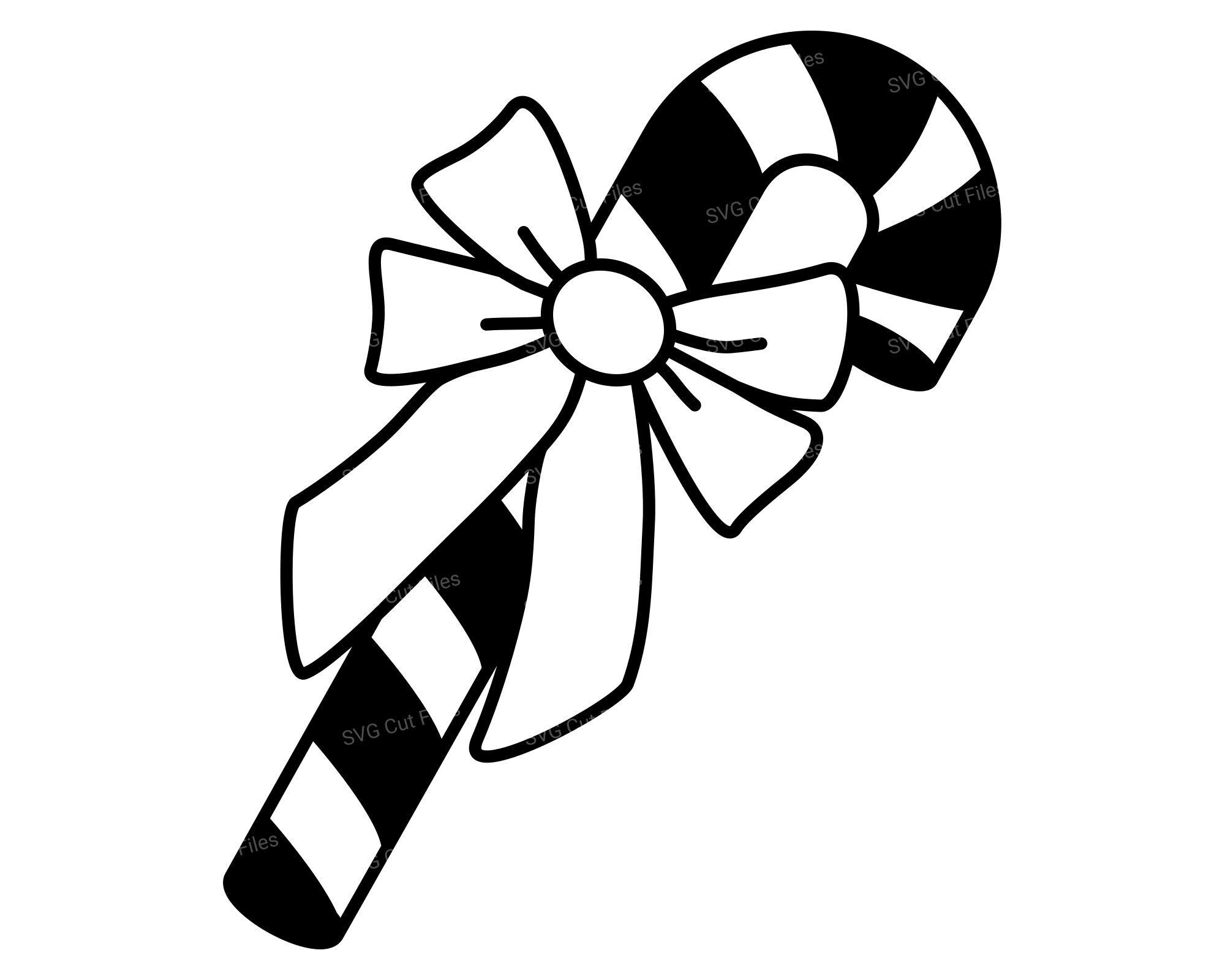 Candy Cane Bow SVG, Christmas PNG Clipart, Holiday T-shirt Design - Etsy