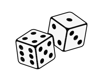 Casino Dices SVG Bundle, DnD Lucky Dice Vector Clipart