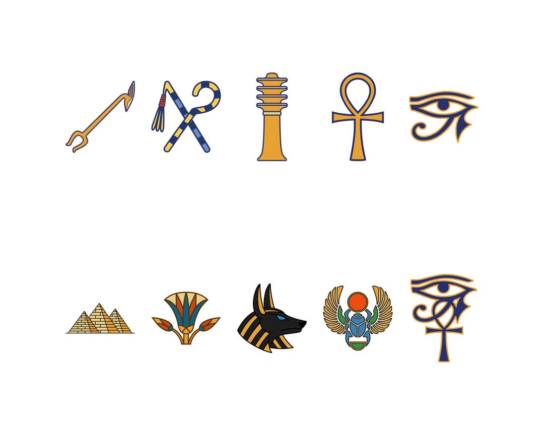 Egyptian SVG Bundle, Ancient Egypt PNG, Tattoo PNG Clipart, Files for ...