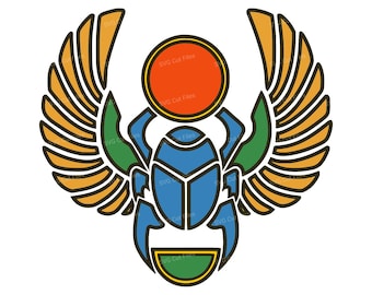 Scarab Beetle SVG Bundle, Ancient Egypt Tattoo, Printable PNG Clipart