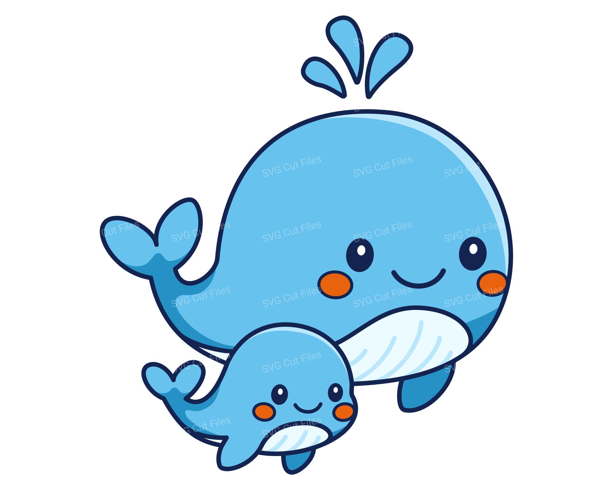 Cute Baby Whale SVG, Cartoon Blue Whale PNG, Sea Shirt Clipart - Etsy Israel, image size:2000x1600