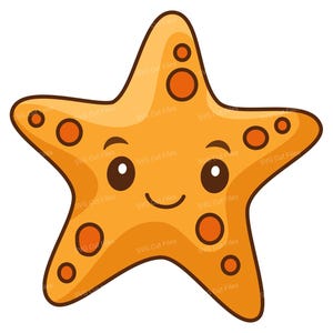 Cute Baby Starfish SVG, Cartoon Animal Clipart, Summer Shirt PNG