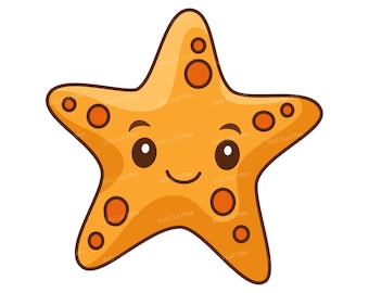 Cute Baby Starfish SVG, Cartoon Animal Clipart, Summer Shirt PNG