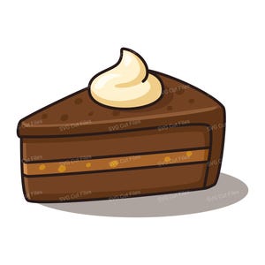 Geburtstagskuchen Stück SVG, Hochzeitstorte Topper, Dessert PNG Clipart