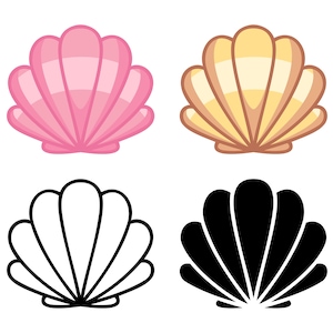 Seashell SVG Bundle, Sea Shell PNG Clipart, Printable Summer Shirt Design