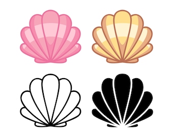 Seashell SVG Bundle, Sea Shell PNG Clipart, Printable Summer Shirt Design