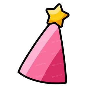Sombrero de cumpleaños SVG, sombrero de fiesta rosa PNG, camisa de cumpleaños Clipart