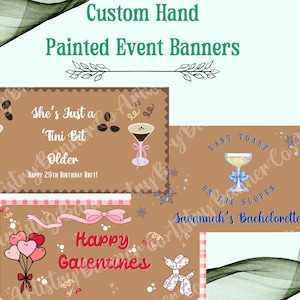 Hand Painted Custom Party Banner, Bachelorette Party, Birthday Banner, Party Banner, Baby Shower, Engagement Party, Bridal Shower