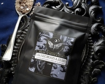 Velvet Moon & Stars™ Natural Botanical Ceremonial Perfumed Bath Salt 5. oz Cocoa, Coffee, Clove, Ginger, Myrrh