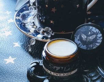 Tea & Twilight™ Natural Botanical Ceremonial Solid Perfume Balm -Black Tea, Green Tea, Bergamot, Ginger, Cardamom, Vanilla.