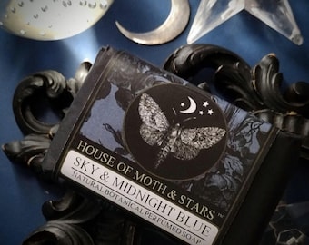 Sky & Midnight Blue™ Natural Botanical Ceremonial Perfumed Soap 3.4 oz bar Ylang Ylang, Lavender, Violet Leaf, Lotus, Vanilla