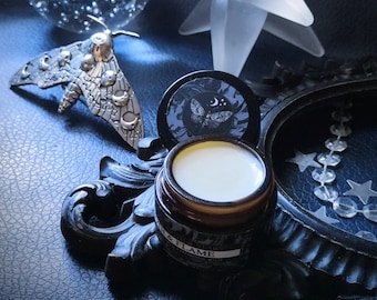 Moth & Flame ™ Natural Botanical Ceremonial Solid Perfume Balm Saffron, Cedar, Tobacco, Vetiver