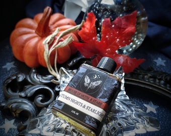 Autumn Nights & Moonlight™ Natural Botanical Ceremonial Fall Perfume Oil- Clary Sage, Ginger, Orange, Vanilla, Clove Spice, Cedarwood