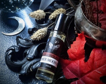 October Moon Rising™ Natural Botanical Ceremonial Fall Perfume Oil Roll On-Apple,Hay,Oakmoss,Carrot,Coffee,Birch,Pinon,Cinnamon,Smoke, Resin