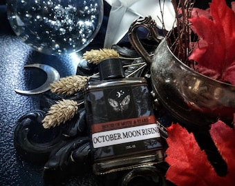 October Moon Rising™ Natural Botanical Ceremonial Fall Perfume Oil-Apple, Hay, Oakmoss, Carrot, Coffee, Birch, Pinon, Cinnamon, Smoke, Resin