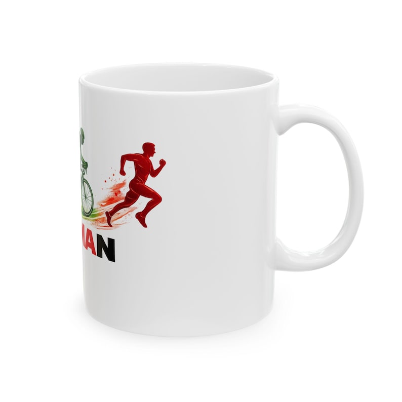 Triathlon Silhouette IRONMAN Mug | Ceramic Coffee Cup image 5