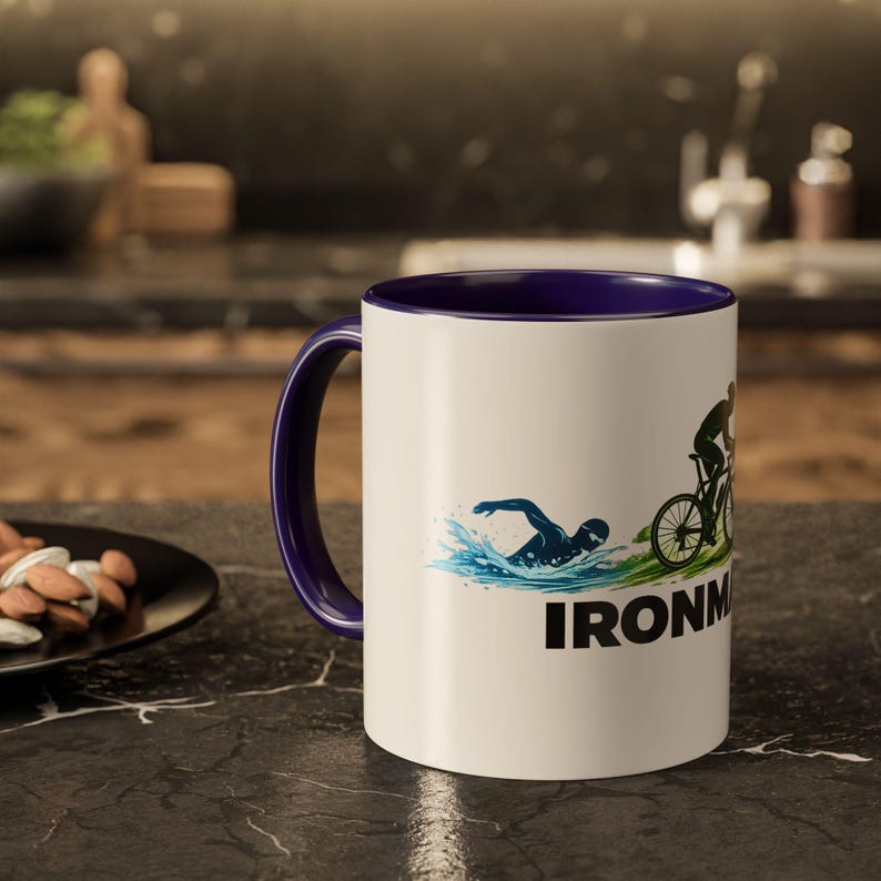 Taza de cerámica con diseño del triatlón Ironman imagen 6