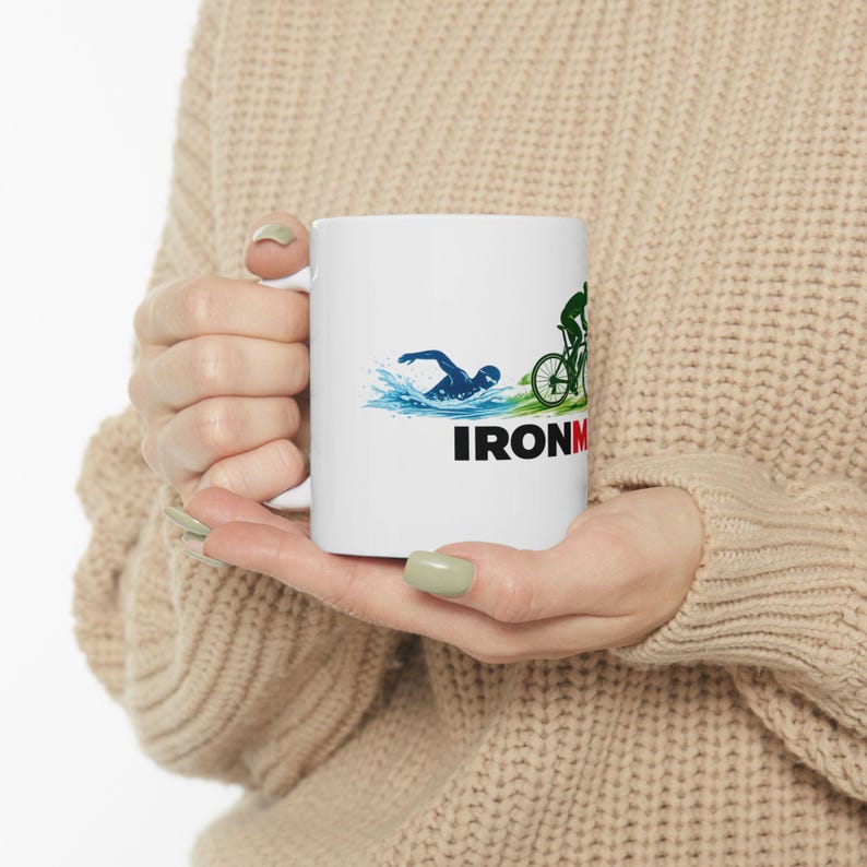 Triathlon Silhouette IRONMAN Mug | Ceramic Coffee Cup image 11