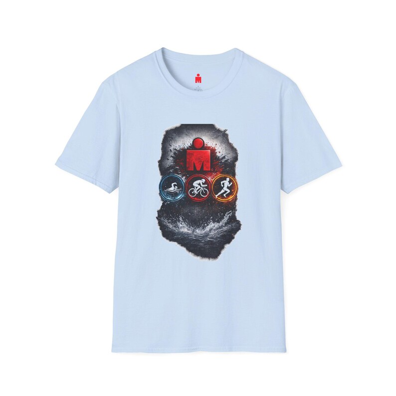 Ironman Triathlon Icons T-Shirt | Swim Bike Run Race Logo image 5