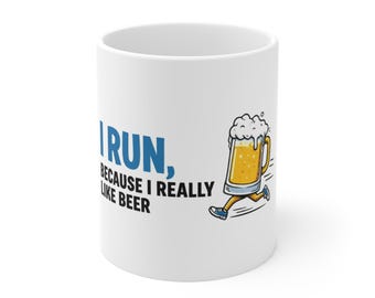 Corro porque me gusta mucho la jarra de cerveza / Dibujo animado de una cerveza corriendo