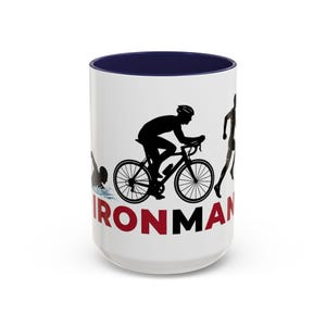 Ironman Triathlon Silhouette Accent Coffee Mug | 11oz 15oz image 5