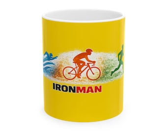 Triathlon Icons IRONMAN Mug | Swim Bike Run Ceramic Mug