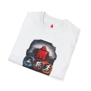Ironman Triathlon Icons T-Shirt | Swim Bike Run Race Logo image 15