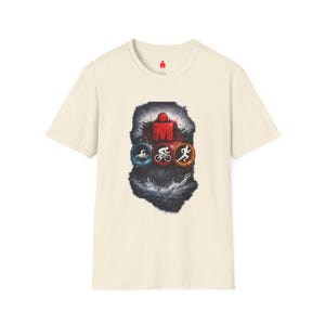 Ironman Triathlon Icons T-Shirt | Swim Bike Run Race Logo image 3