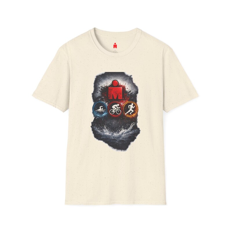 Ironman Triathlon Icons T-Shirt | Swim Bike Run Race Logo image 3